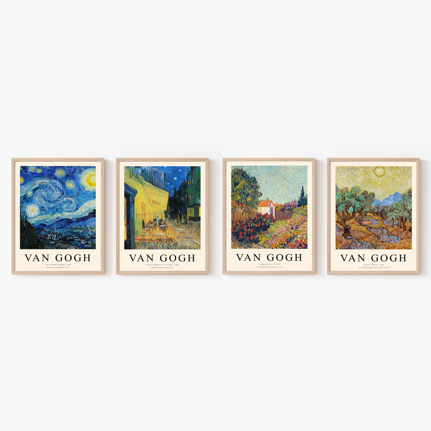 Van Gogh Gallery with text ( Set of 4 )