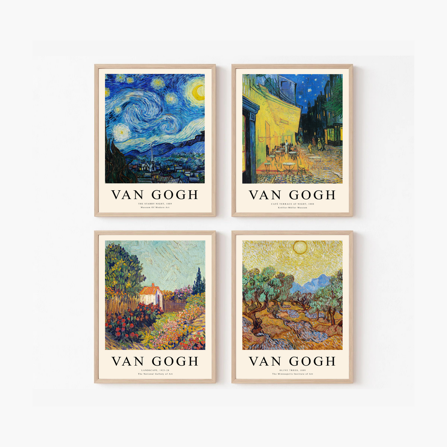 Van Gogh Gallery with text ( Set of 4 )