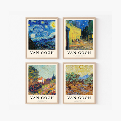 Van Gogh Gallery with text ( Set of 4 )