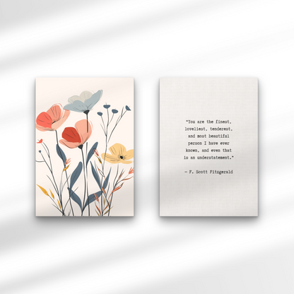 Poppy Wildflower and You are the finest by F Scott Fitzgerald (Set of 2)