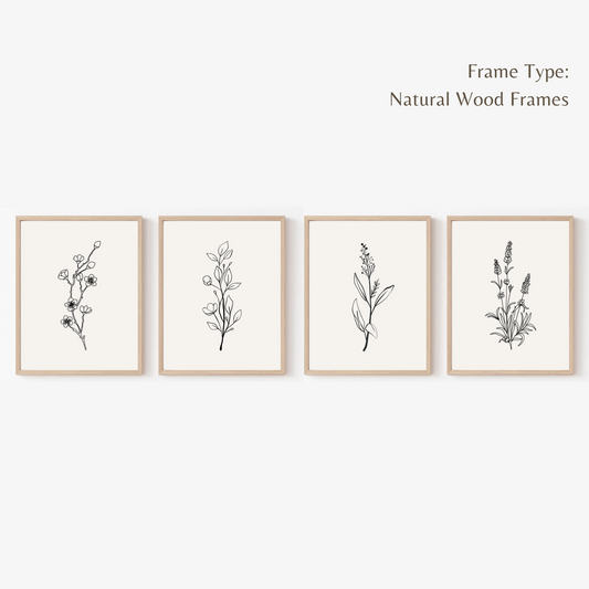 Bloom_Botanical Line Flowers ( Set of 4 )