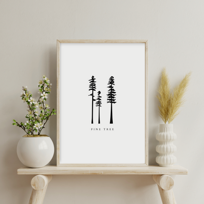 Mountain and Pine Tree ( Set of 3 )