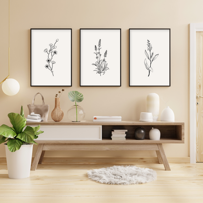 Minimal Botanical Line Art Collection ( Set of 3 )