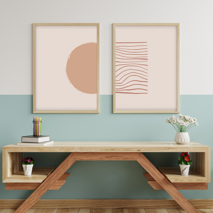 Half Sun and Rays - Geometric (Set of 2)