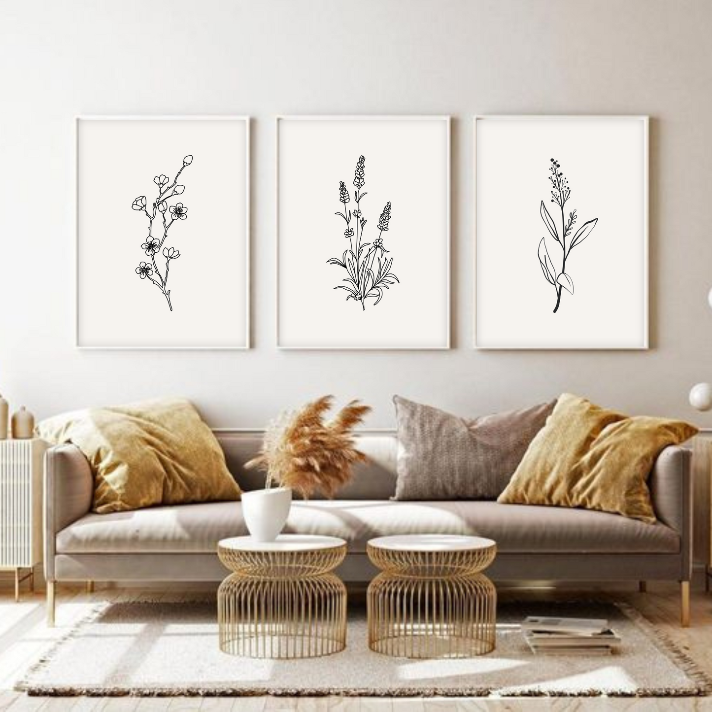 Minimal Botanical Line Art Collection ( Set of 3 )