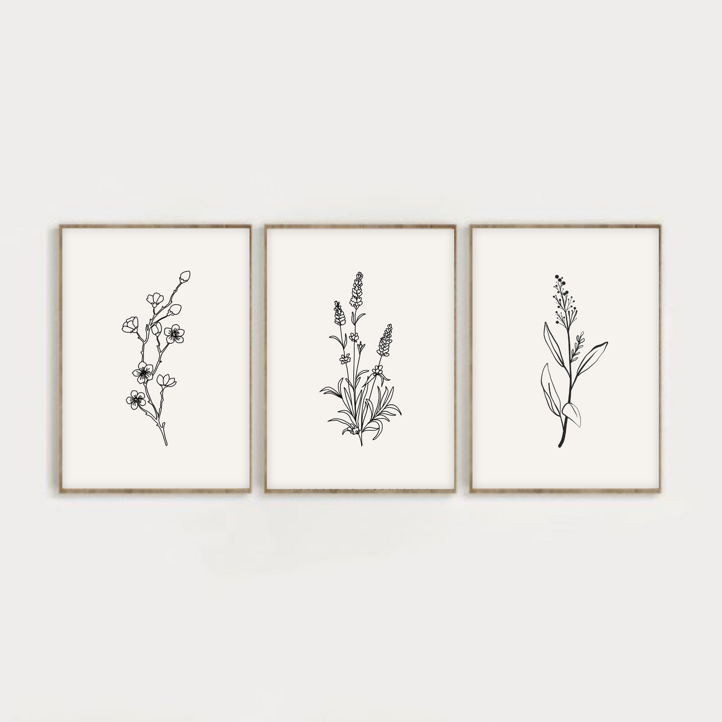 Minimal Botanical Line Art Collection ( Set of 3 )