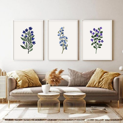 Blue Wildflowers Collection ( Set of 3 )