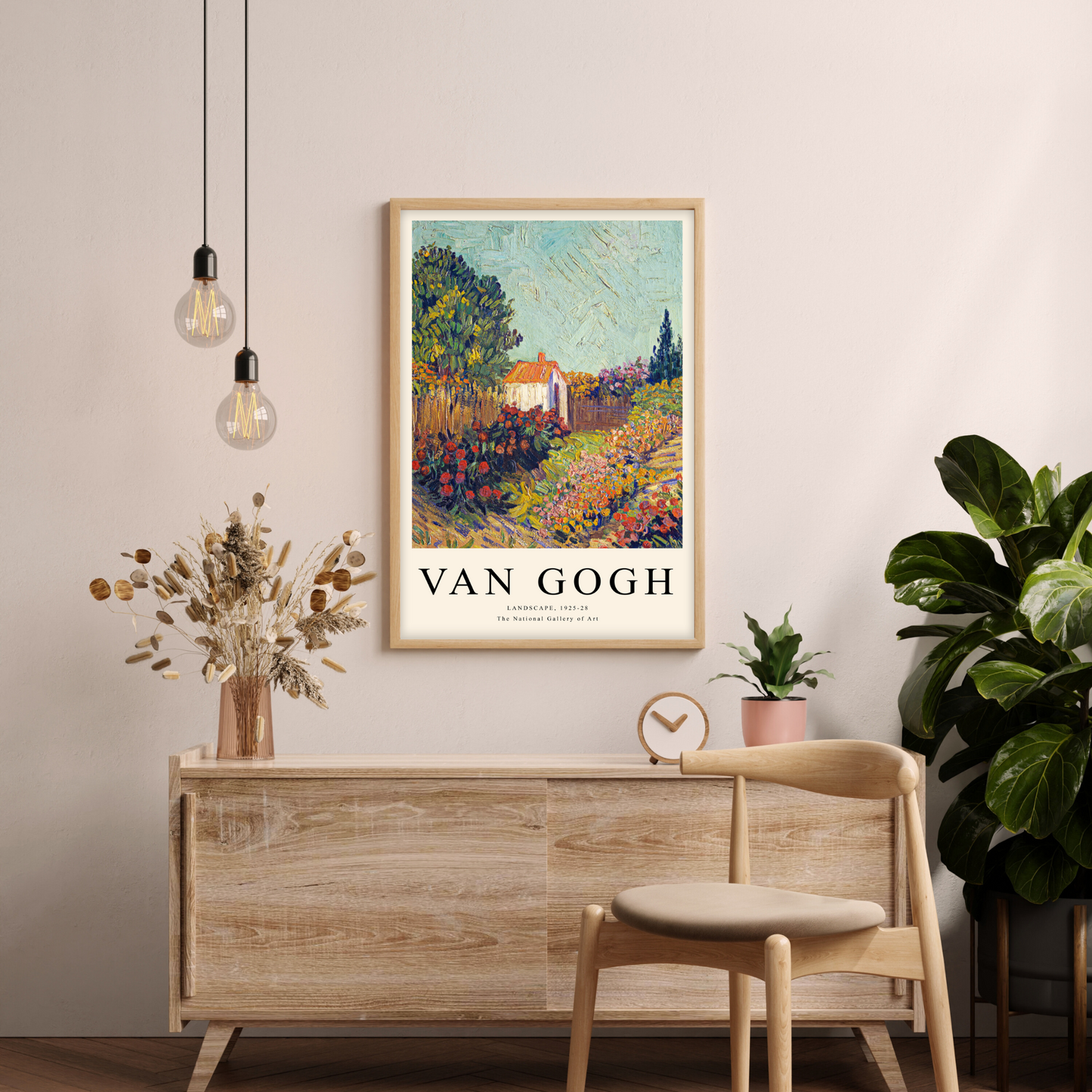 Van Gogh Landscape with text