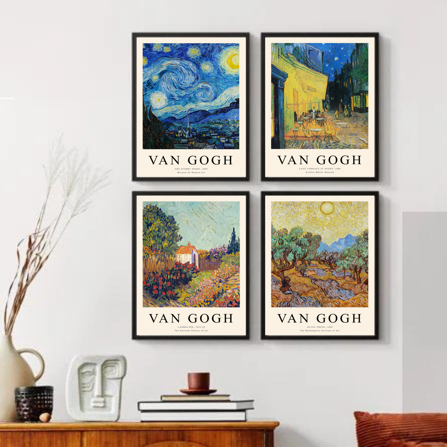 Van Gogh Gallery with text ( Set of 4 )