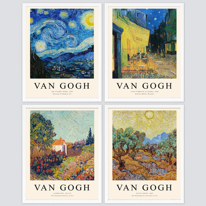 Van Gogh Gallery with text ( Set of 4 )