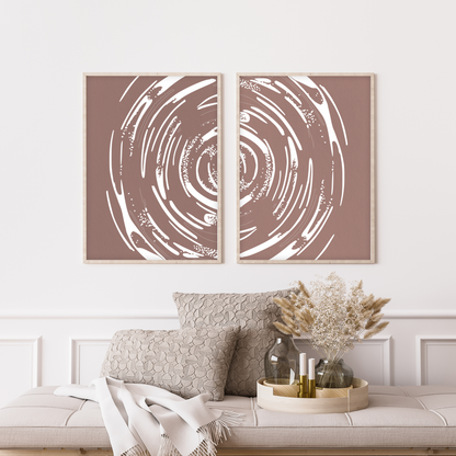 Abstract Yin and Yang  - (Set of 2)