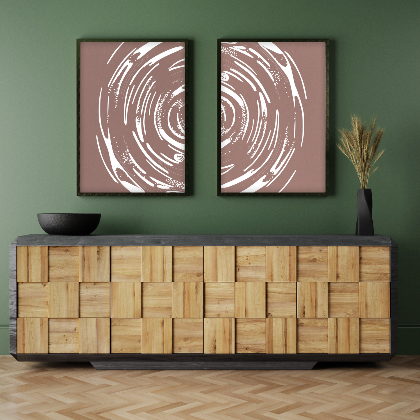 Abstract Yin and Yang  - (Set of 2)